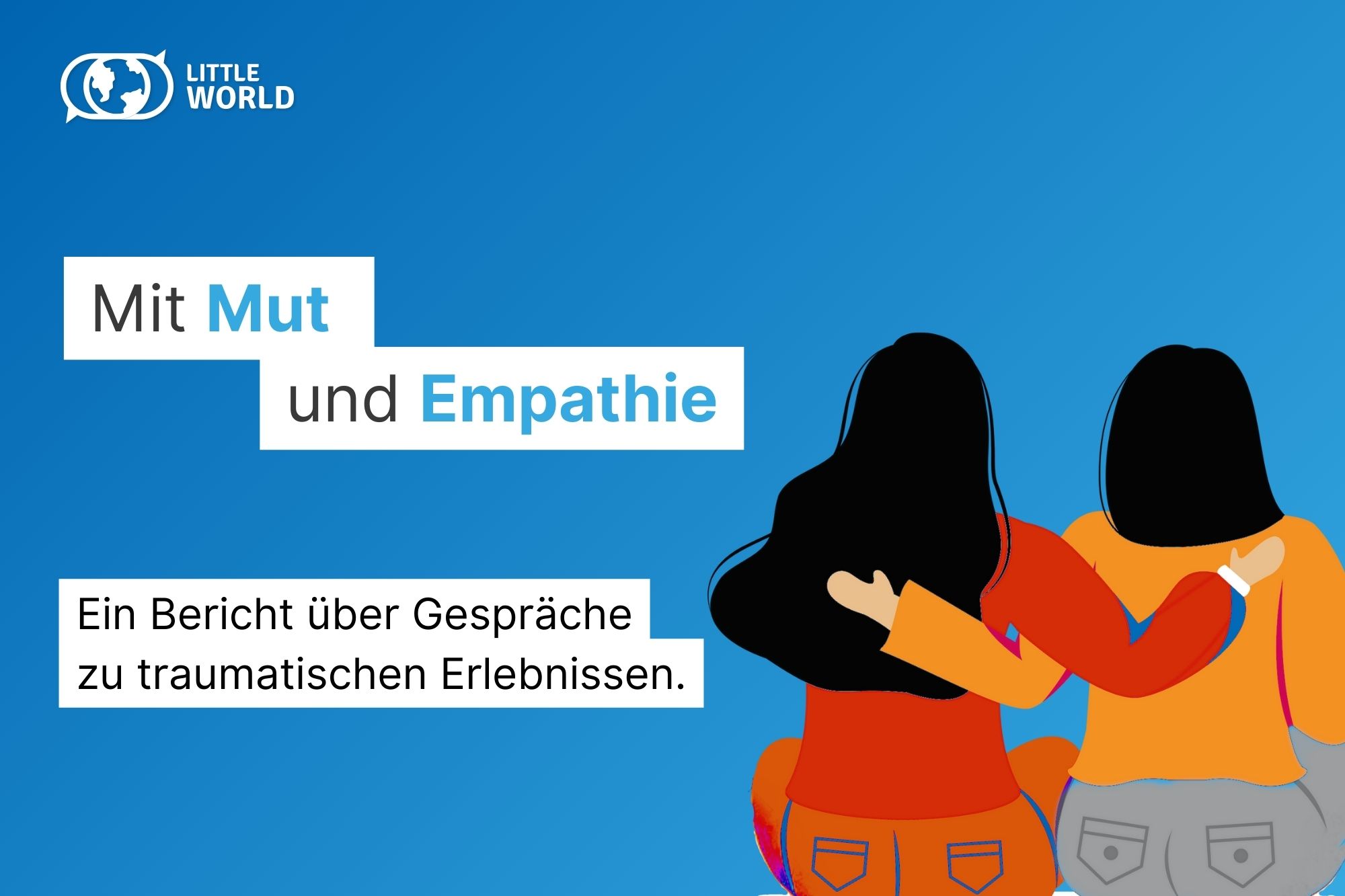 Zwei Frauen halten sich im Arm